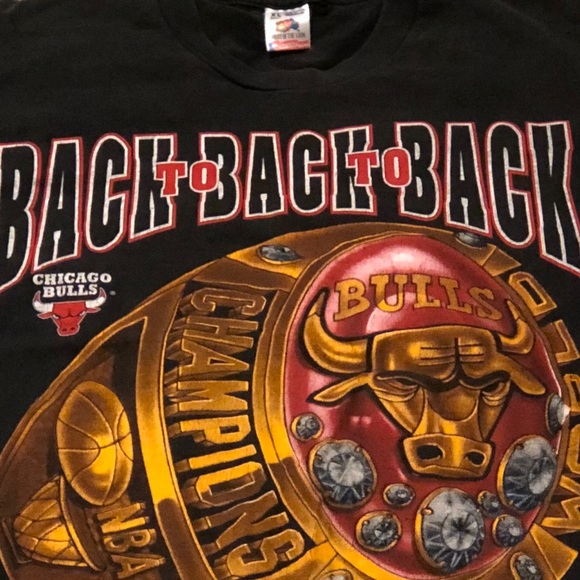 Vintage Chicago Bulls Championship Tee Shirt XL - Picture 2 of 8